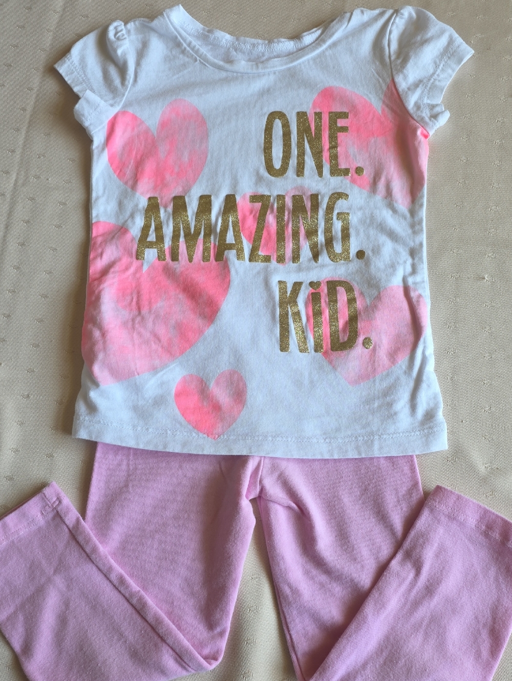 Girls White & Pink "One Amazing Kid" Set